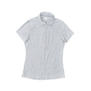 Under Armour Women's Size S Polo Short Sleeve Gray Solid Polyester Collared